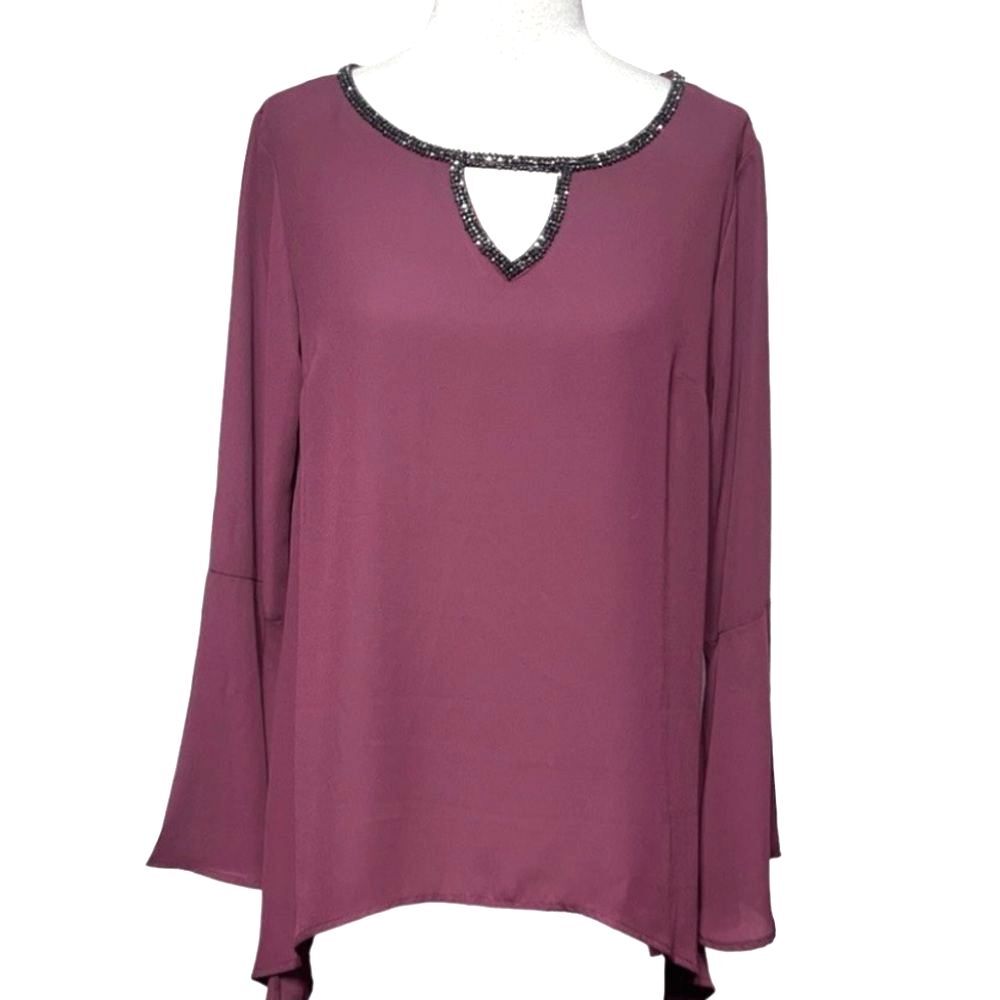 Juicy Couture Plum Blouse with Keyhole Accent NWT